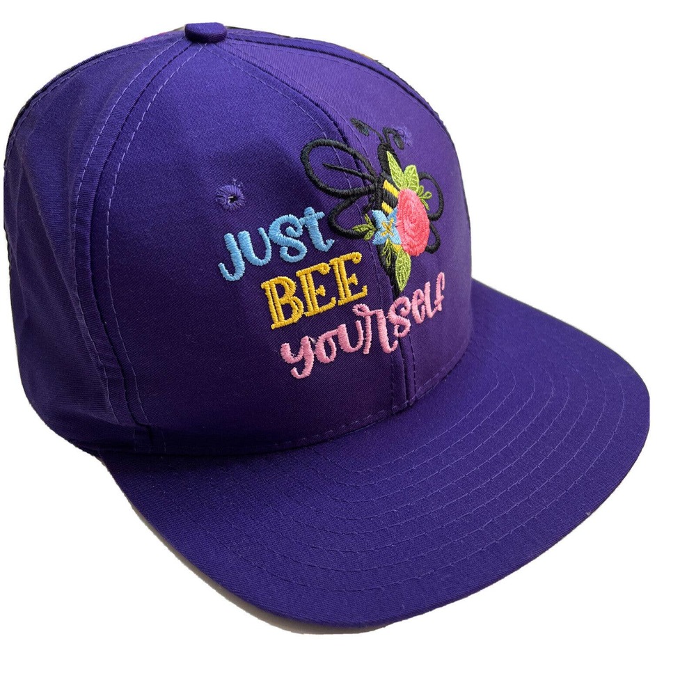 Women's Embroidered Adjustable Cotton Baseball Cap Hat Just Bee Yourself NWT